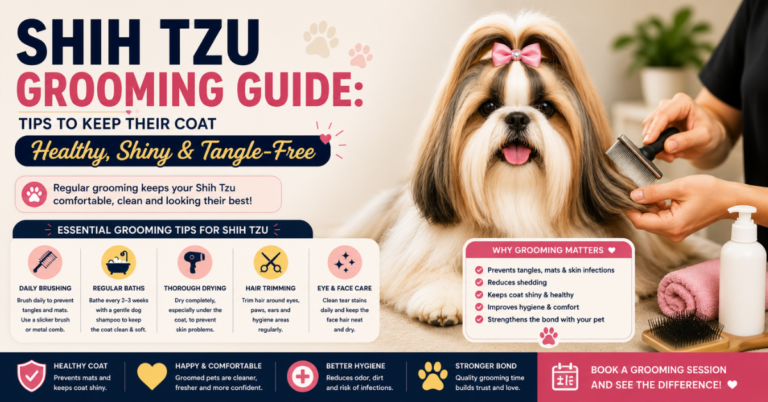 Shih Tzu grooming tips - brushing a Shih Tzu's long silky coat at home