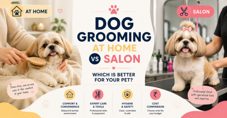 dog grooming Delhi — home vs salon comparison Tailsgroom