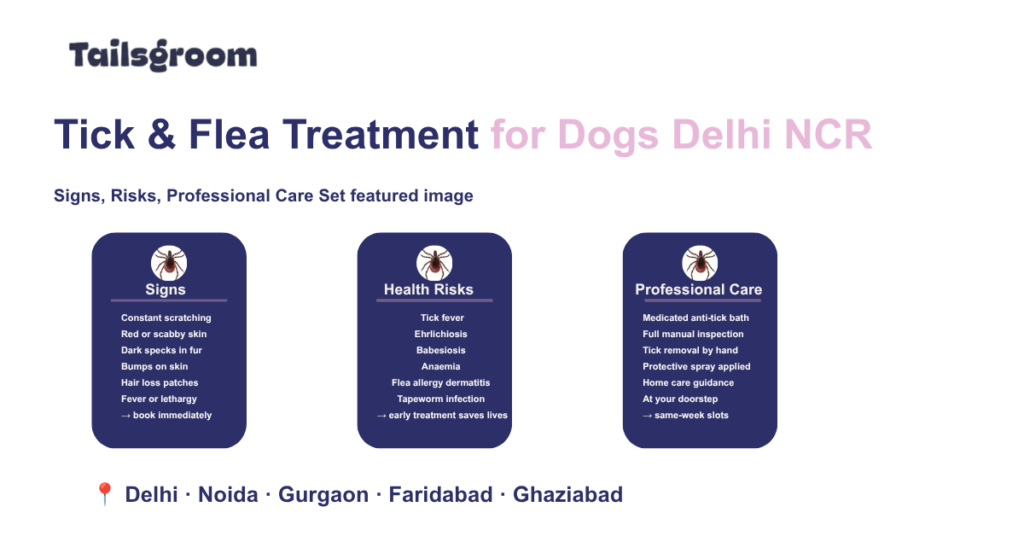 Tick & Flea Treatment for Dogs Delhi NCR — Signs, Risks & Professional Care